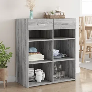 vidaXL Buffet sonoma gris 80x42,5x93 cm bois d'ingénierie pas cher