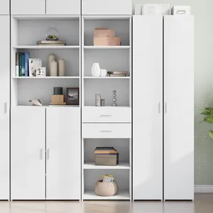 vidaXL Buffet haut blanc 50x42,5x185 cm bois d'ingénierie pas cher
