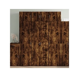 vidaXL Buffet haut chêne fumé 70x42,5x185 cm bois d'ingénierie pas cher