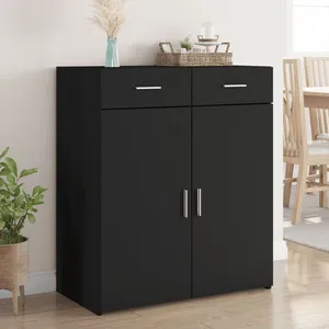 vidaXL Buffet noir 80x42,5x93 cm bois d'ingénierie pas cher