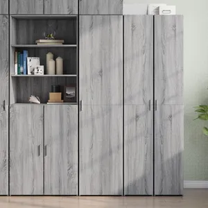 vidaXL Buffet haut sonoma gris 45x42,5x185 cm bois d'ingénierie pas cher