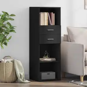 vidaXL Buffet haut noir 40x42,5x124 cm bois d'ingénierie pas cher