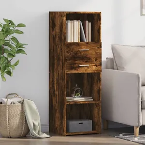 vidaXL Buffet haut chêne fumé 40x42,5x124 cm bois d'ingénierie pas cher