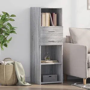 vidaXL Buffet haut sonoma gris 40x42,5x124 cm bois d'ingénierie pas cher