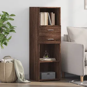 vidaXL Buffet haut chêne marron 40x42,5x124 cm bois d'ingénierie pas cher