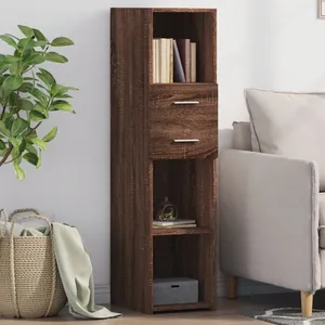 vidaXL Buffet haut chêne marron 30x42,5x124 cm bois d'ingénierie pas cher
