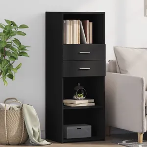 vidaXL Buffet haut noir 45x42,5x124 cm bois d'ingénierie pas cher