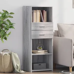 vidaXL Buffet haut sonoma gris 45x42,5x124 cm bois d'ingénierie pas cher