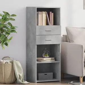 vidaXL Buffet haut gris béton 45x42,5x124 cm bois d'ingénierie pas cher