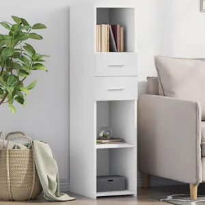 vidaXL Buffet haut blanc 30x42,5x124 cm bois d'ingénierie pas cher