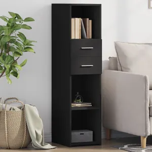 vidaXL Buffet haut noir 30x42,5x124 cm bois d'ingénierie pas cher