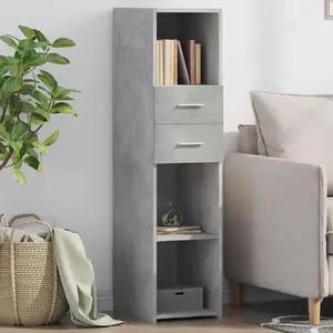 vidaXL Buffet haut gris béton 30x42,5x124 cm bois d'ingénierie pas cher