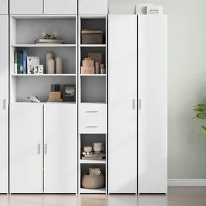 vidaXL Buffet haut blanc 30x42,5x185 cm bois d'ingénierie pas cher