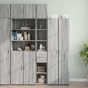 vidaXL Armoire de rangement mince sonoma gris 30x42,5x225 cm pas cher