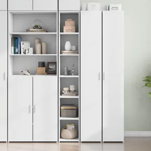 vidaXL Buffet haut blanc 30x41x185 cm bois d'ingénierie pas cher