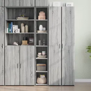 vidaXL Buffet haut sonoma gris 30x41x185 cm bois d'ingénierie pas cher
