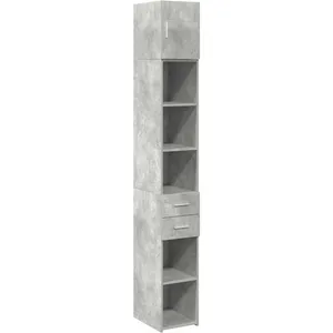 vidaXL Armoire de rangement mince gris béton 30x42,5x225 cm pas cher