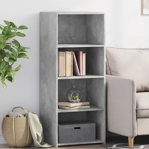 vidaXL Buffet haut gris béton 50x41x124 cm bois d'ingénierie pas cher