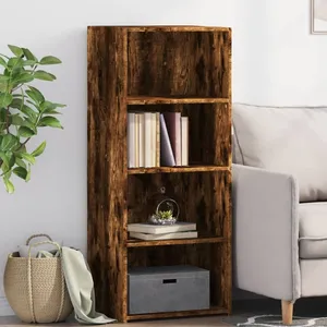 vidaXL Buffet haut chêne fumé 50x41x124 cm bois d'ingénierie pas cher