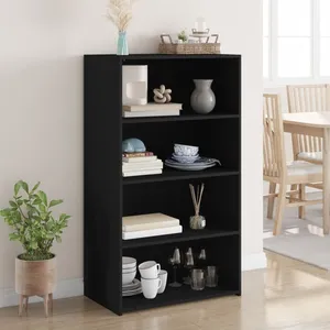 vidaXL Buffet haut noir 70x41x124 cm bois d'ingénierie pas cher