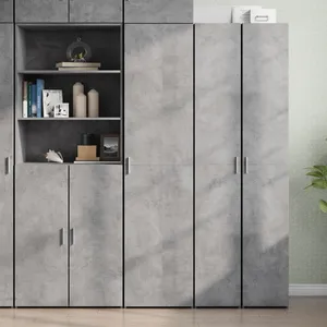 vidaXL Buffet haut gris béton 45x42,5x185 cm bois d'ingénierie pas cher