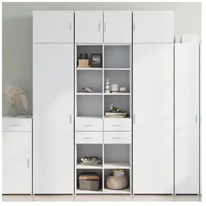 vidaXL Armoire de rangement blanc 70x42,5x225 cm bois d'ingénierie pas cher
