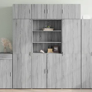 vidaXL Buffet haut sonoma gris 80x42,5x185 cm bois d'ingénierie pas cher