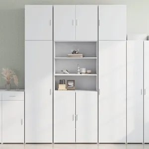 vidaXL Buffet haut blanc 80x42,5x249 cm bois d'ingénierie pas cher