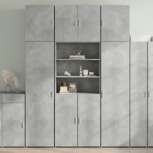 vidaXL Buffet haut gris béton 80x42,5x249 cm bois d'ingénierie pas cher