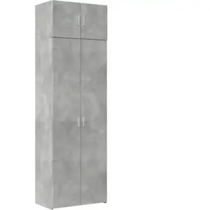 vidaXL Armoire de rangement gris béton 70x42,5x225cm bois d'ingénierie pas cher