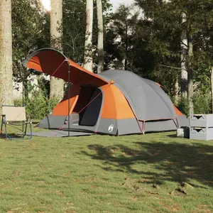 Comparateur de prix : vidaXL Tente familiale tunnel 8 personnes gris et orange imperméable