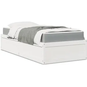 vidaXL Lit avec matelas blanc 90x190 cm bois massif de pin pas cher