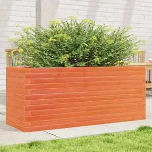 Comparateur de prix : vidaXL Jardinière cire marron 110x40x46 cm bois de pin massif