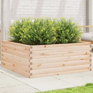 vidaXL Jardinière 110x110x46 cm bois de pin massif pas cher