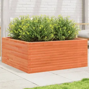 Comparateur de prix : vidaXL Jardinière cire marron 110x110x46 cm bois de pin massif