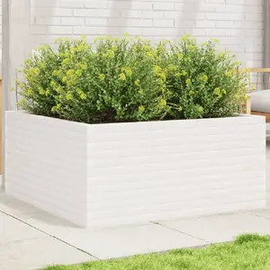 Comparateur de prix : vidaXL Jardinière blanc 100x100x46 cm bois de pin massif