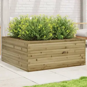 vidaXL Jardinière 110x110x46 cm bois de pin imprégné pas cher