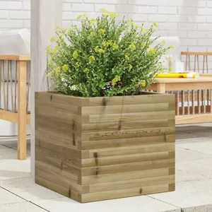 vidaXL Jardinière 50x50x46 cm bois de pin imprégné pas cher