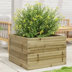 vidaXL Jardinière 70x70x46 cm bois de pin imprégné pas cher