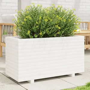 Comparateur de prix : vidaXL Jardinière blanc 90x40x49,5 cm bois de pin massif