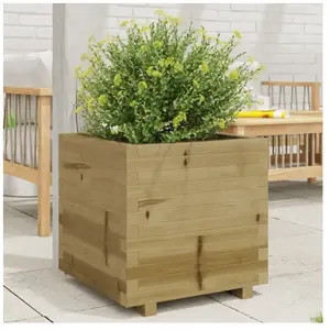 vidaXL Jardinière 50x50x49,5 cm bois de pin imprégné pas cher