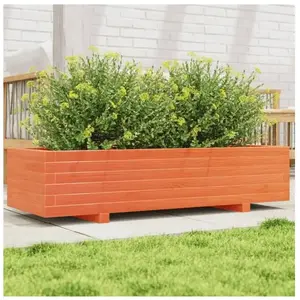 Comparateur de prix : vidaXL Jardinière cire marron 110x40x26,5 cm bois de pin massif