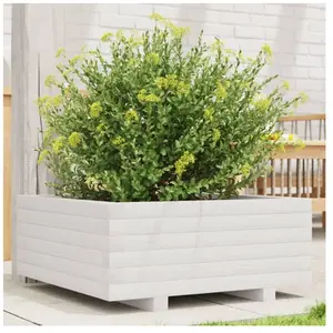 vidaXL Jardinière blanc 60x60x26,5 cm bois de pin massif pas cher