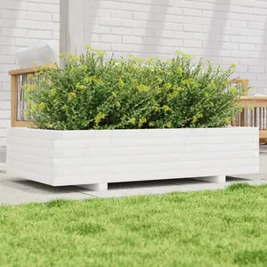 Comparateur de prix : vidaXL Jardinière blanc 110x60x26,5 cm bois de pin massif