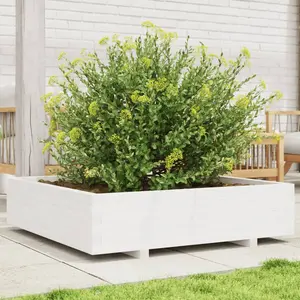 Comparateur de prix : vidaXL Jardinière blanc 100x100x26,5 cm bois de pin massif