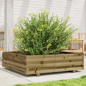 vidaXL Jardinière 90x90x26,5 cm bois de pin imprégné pas cher