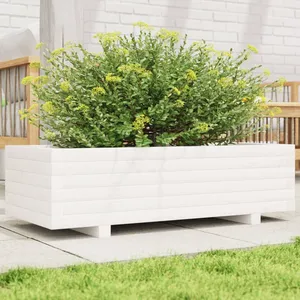 vidaXL Jardinière blanc 90x40x26,5 cm bois de pin massif pas cher