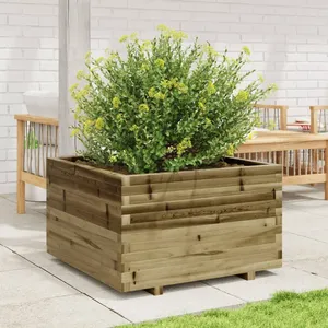vidaXL Jardinière 80x80x49,5 cm bois de pin imprégné pas cher