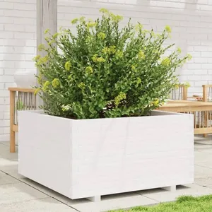 vidaXL Jardinière blanc 90x90x49,5 cm bois de pin massif