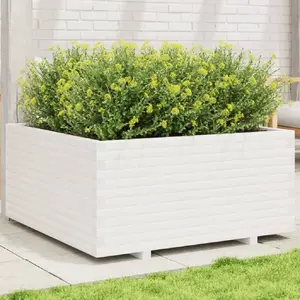 Comparateur de prix : vidaXL Jardinière blanc 100x100x49,5 cm bois de pin massif